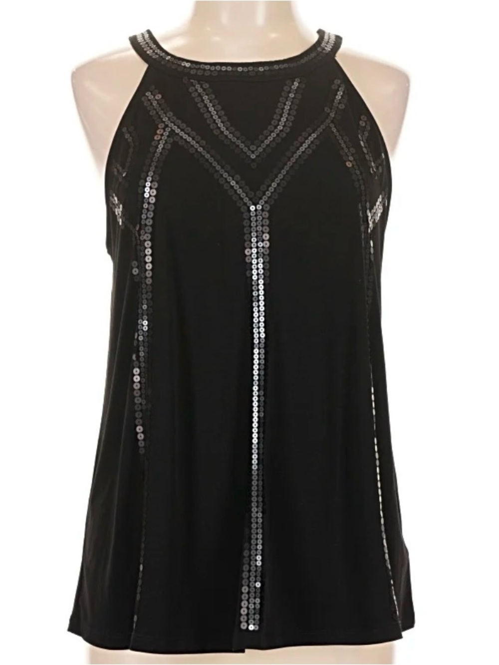 Torrid Black Sequin Halter Top with Sequins Size 4X